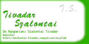 tivadar szalontai business card